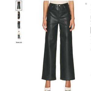 BLANK NYC Women's Black Franklin High Waist Faux Leather Wide Leg Pants Size 30
